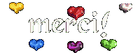 Gif animé merci coeur multicolors